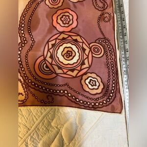 Vintage Bohemian Scarf with Geometric Patterns. 24 in square. Acetate. Like new.